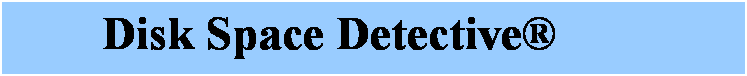 Text Box:         Disk Space Detective
