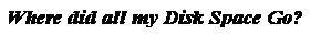 Text Box: Where did all my Disk Space Go?
